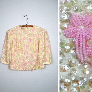 1960’s Vintage Beaded Iridescent Sequined Top